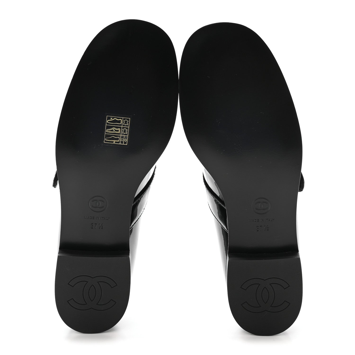 Chanel Patent Calfskin Mary Janes Flats 37.5 Black 6 of 10