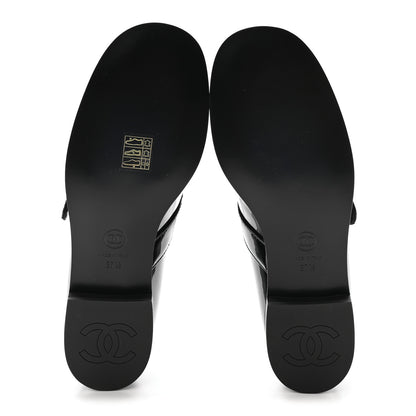 Chanel Patent Calfskin Mary Janes Flats 37.5 Black 6 of 10