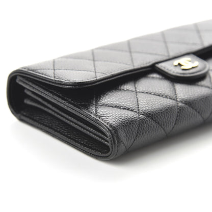 Chanel Caviar Quilted Large Gusset Flap Wallet Black 6 of 11