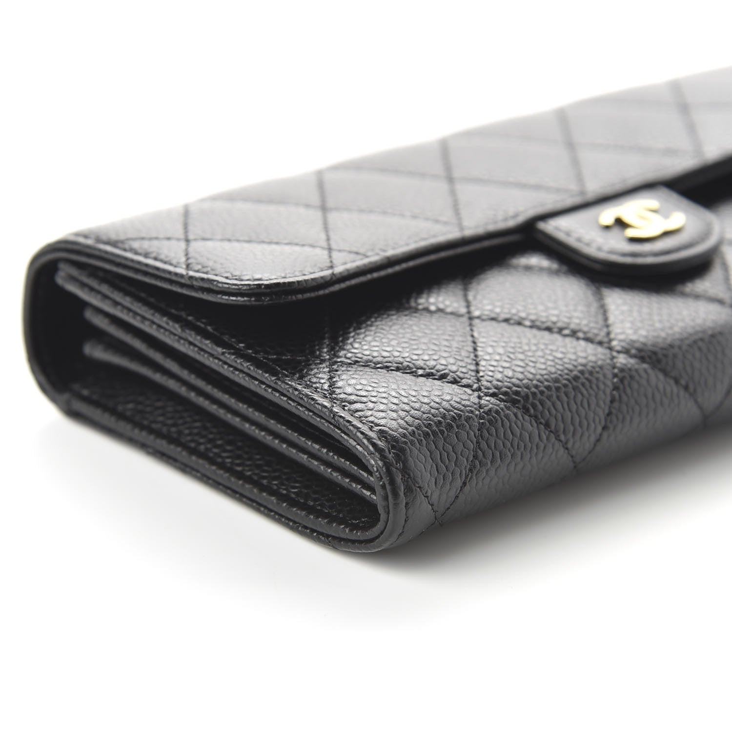 Chanel Caviar Quilted Large Gusset Flap Wallet Black 6 of 11