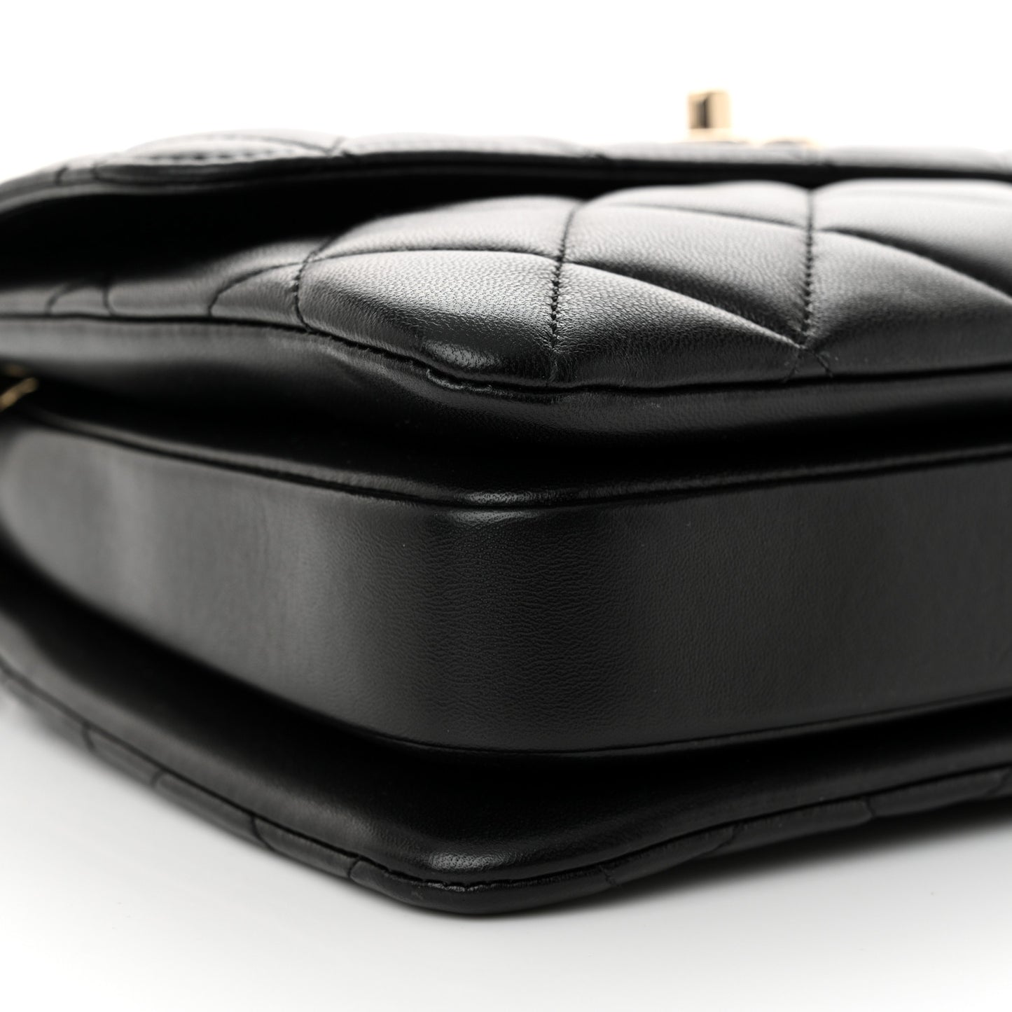 Lambskin Quilted Small Trendy CC Dual Handle Flap Bag Black