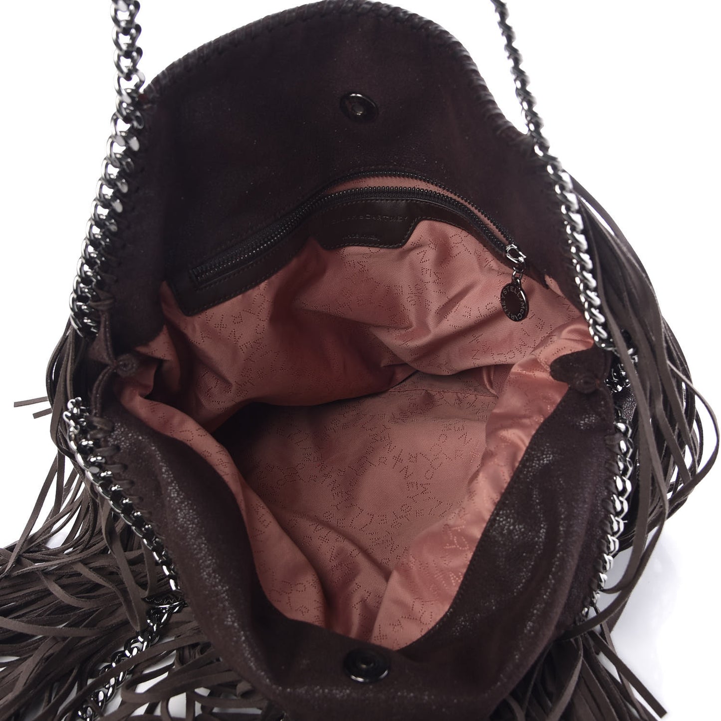 Eco Suede Fringe Falabella Tote Brown
