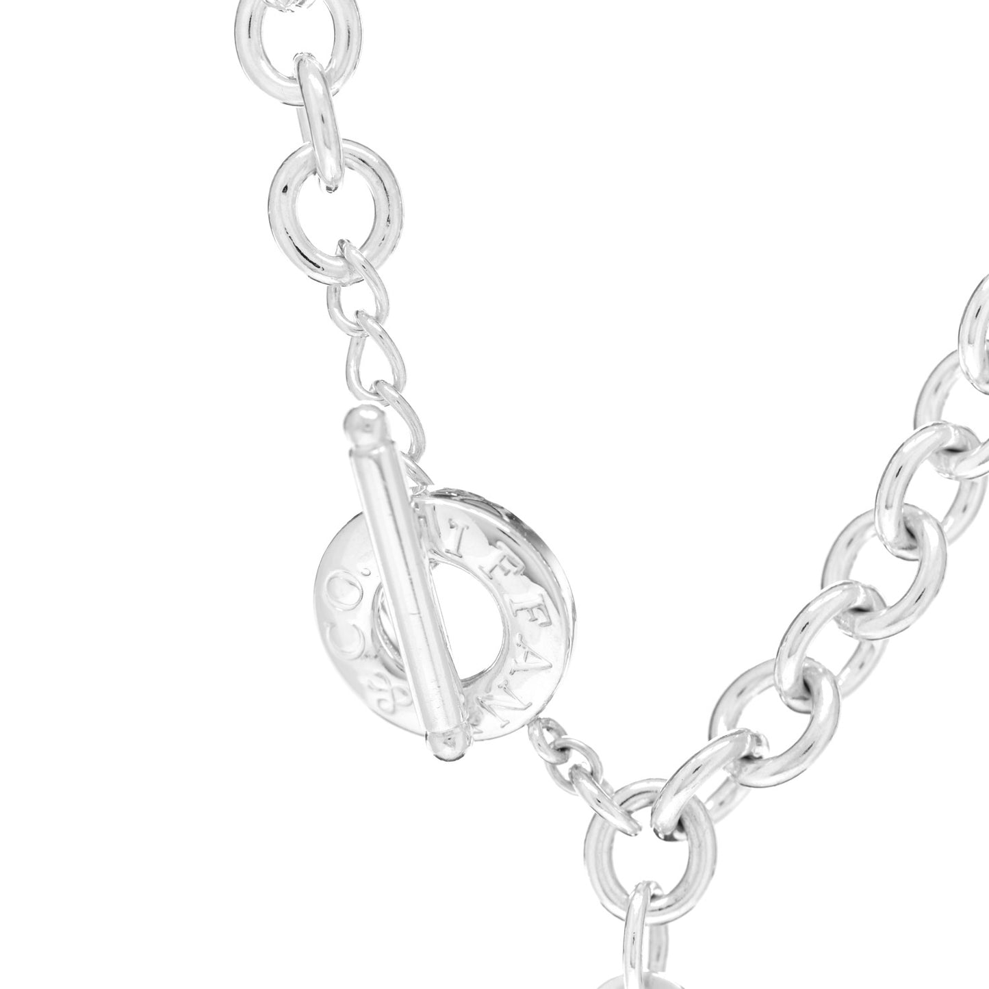 Sterling Silver Heart Tag Toggle Necklace
