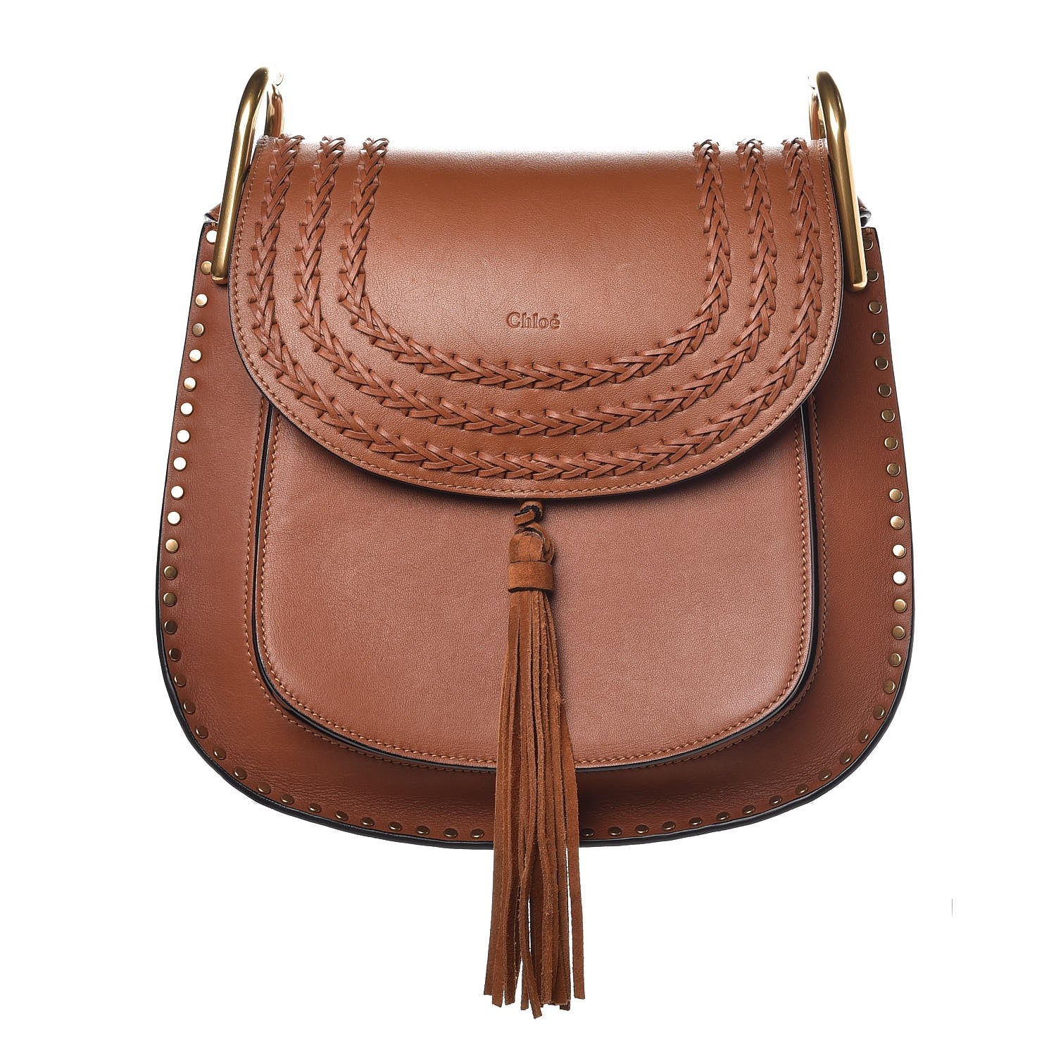 Chloe Calfskin Braided Medium Hudson Shoulder Bag Caramel 1 of 9