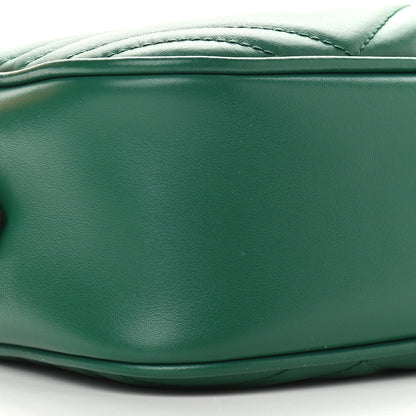 Gucci Calfskin Matelasse Small GG Marmont Chain Shoulder Bag Emerald Green 8 of 9