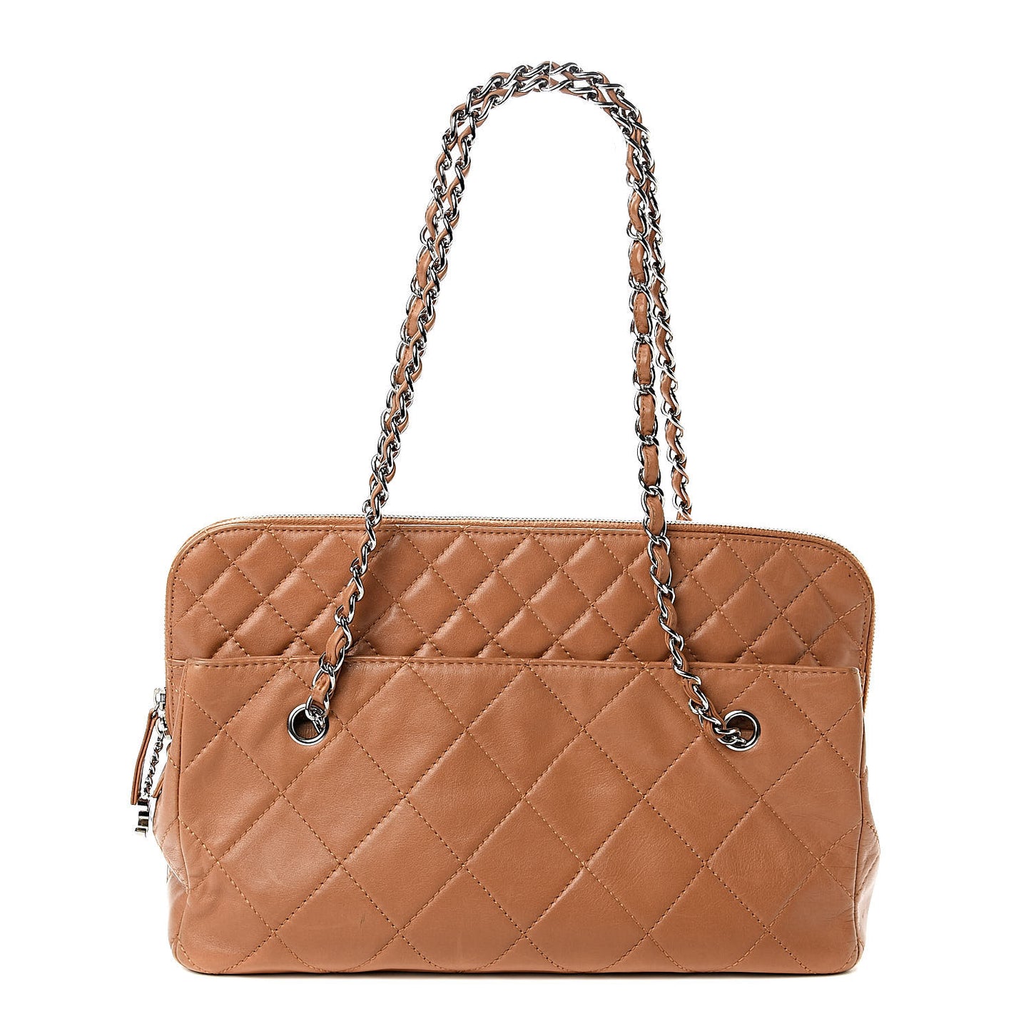 Calfskin Quilted In The Business Camera Case Camel