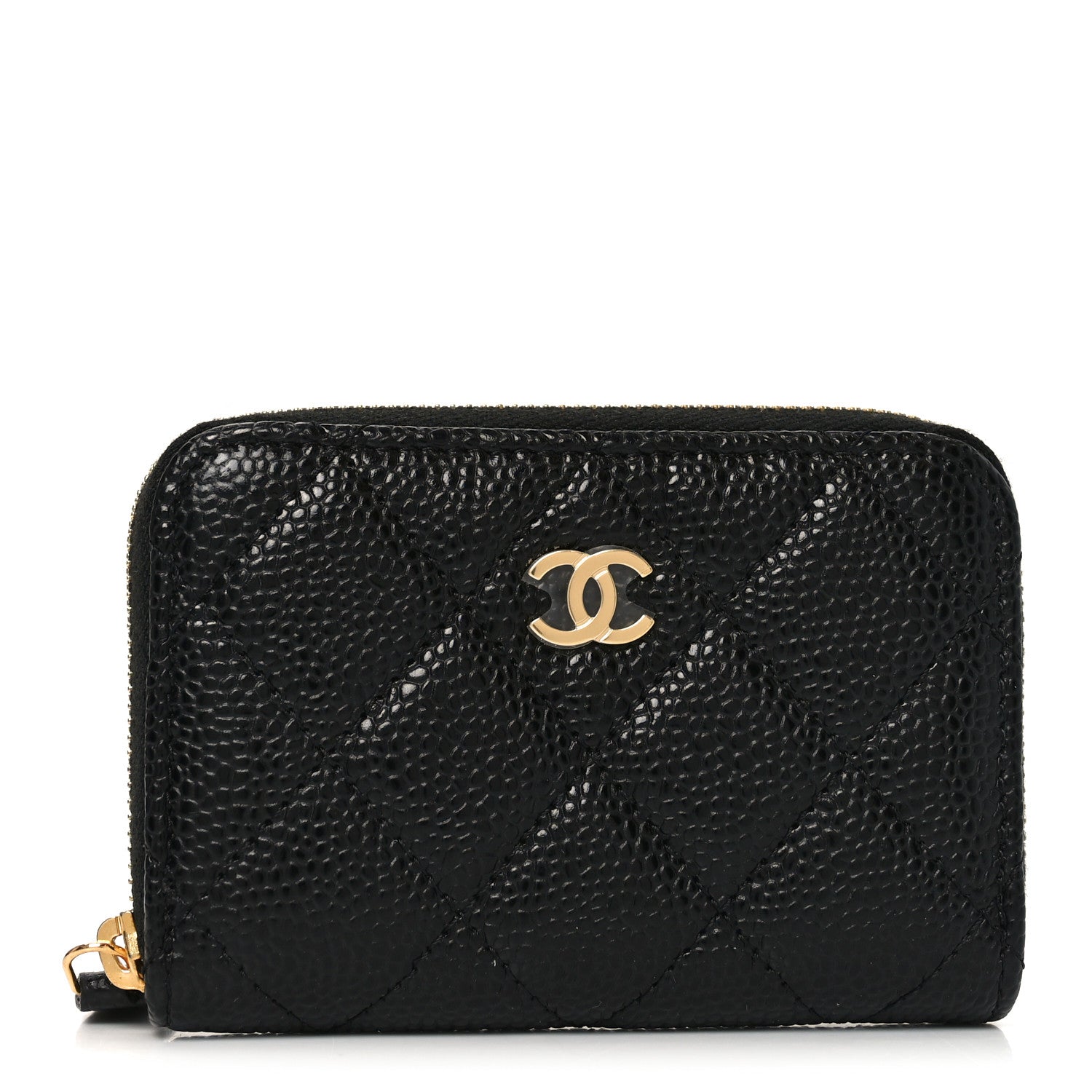 Chanel Caviar Quilted Zip Coin Purse Black 1 of 8