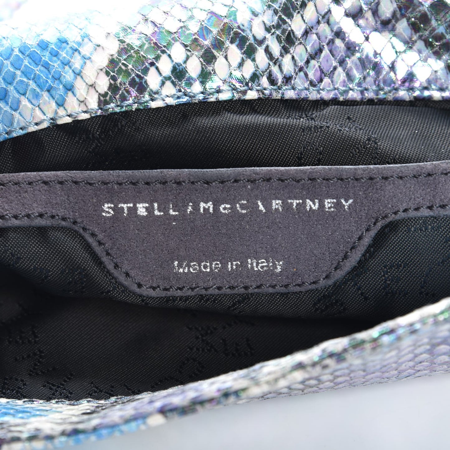 Python Oleografic Falabella Clutch Navy