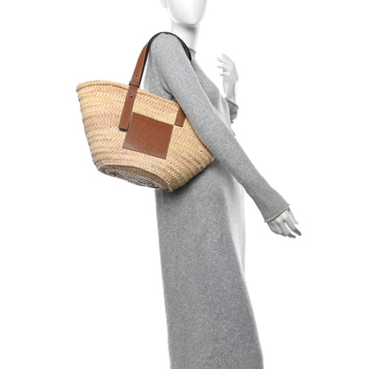 Loewe Raffia Medium Basket Tote Bag Natural Tan 2 of 11