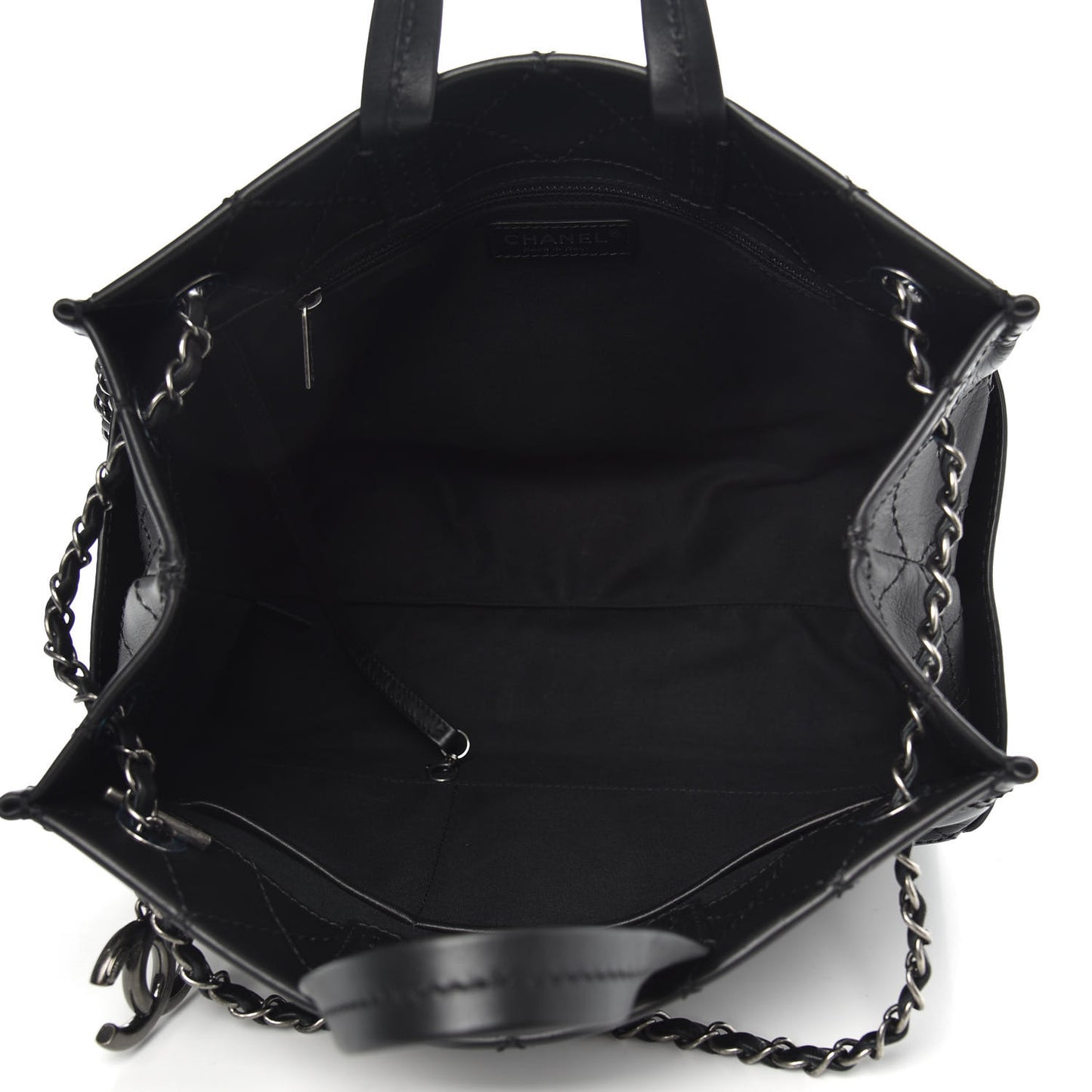 Calfskin CC Pocket Tote Black