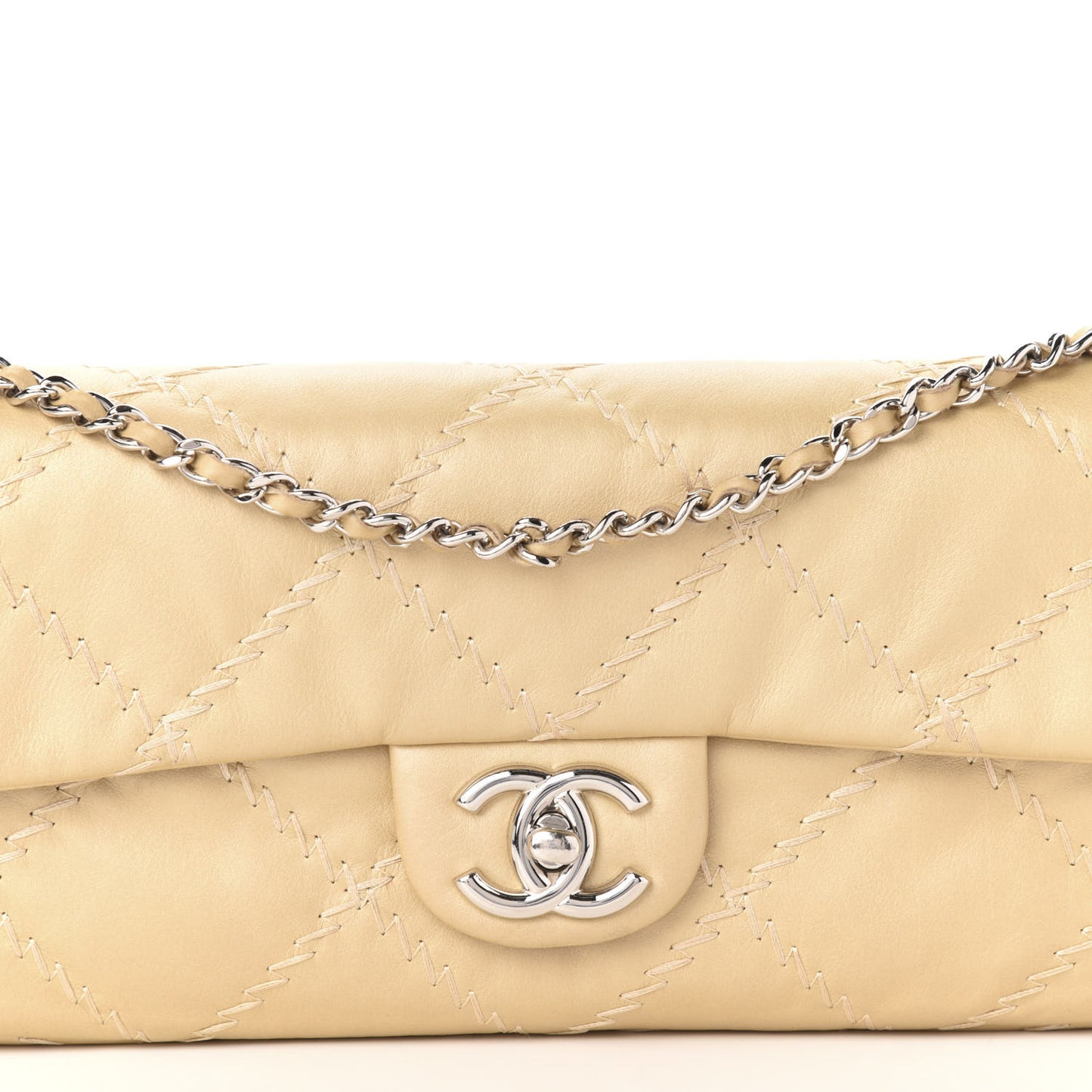 Calfskin Ultimate Stitch Flap Gold