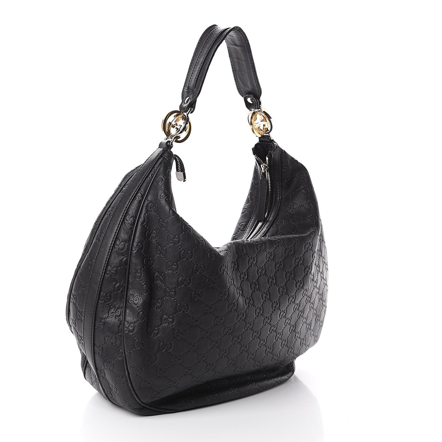 Gucci Guccissima Large GG Twins Hobo Black 2 of 8