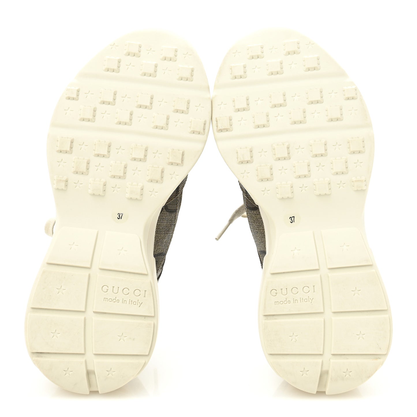 Maxi GG Supreme Monogram Gucci 100 Womens Rhyton Sneakers 37 Beige Ebony