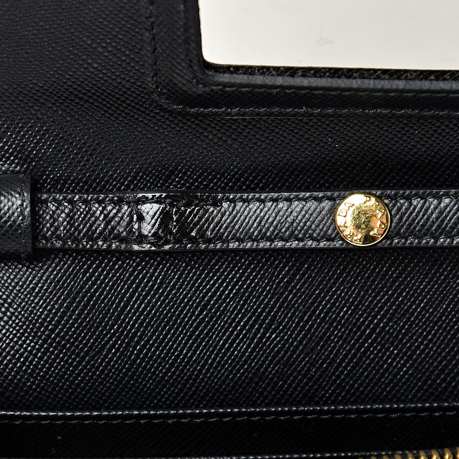 Prada Saffiano Metal Flap Wallet With Strap Black 12 of 15