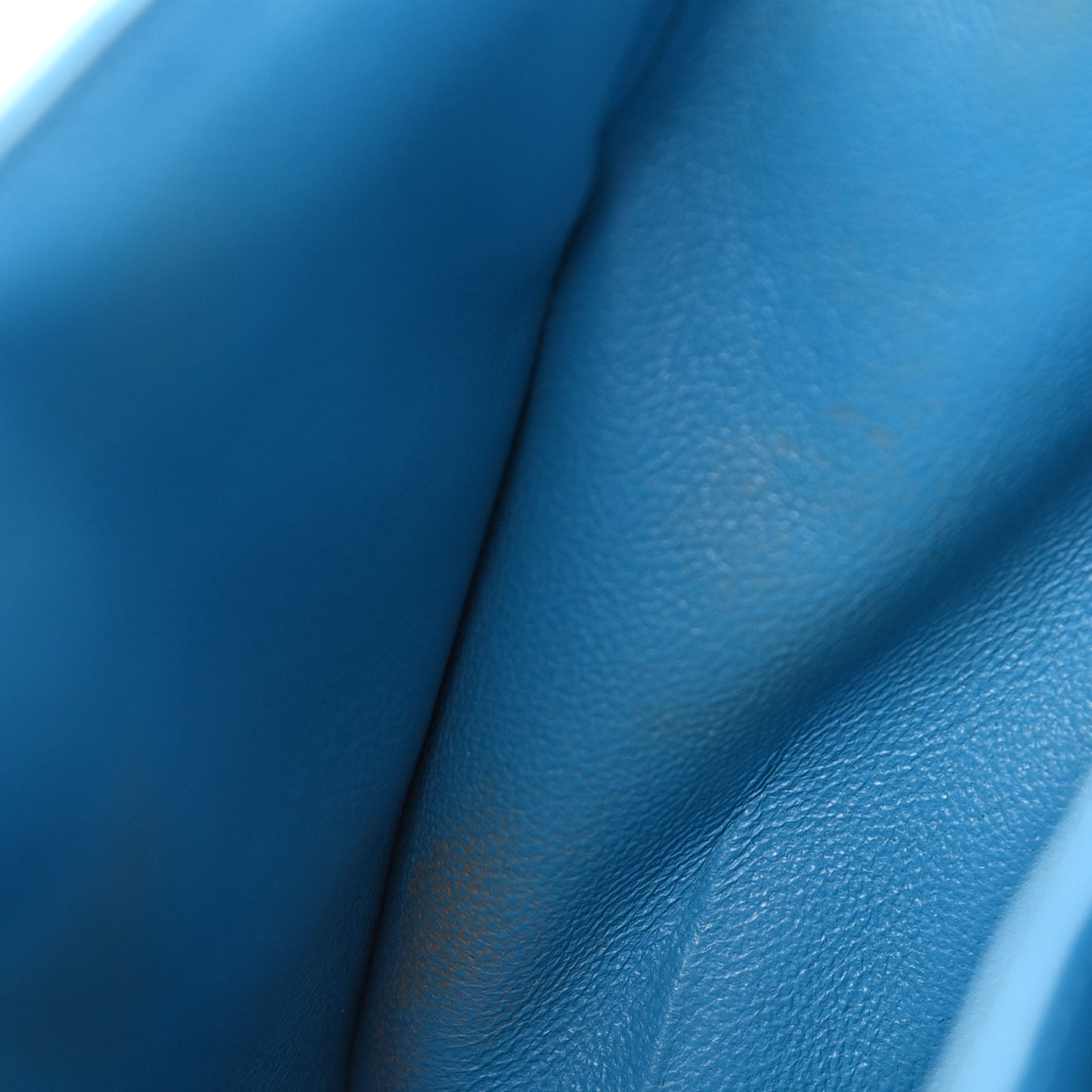 Patent Quilted Clutch with Chain Flap Blue