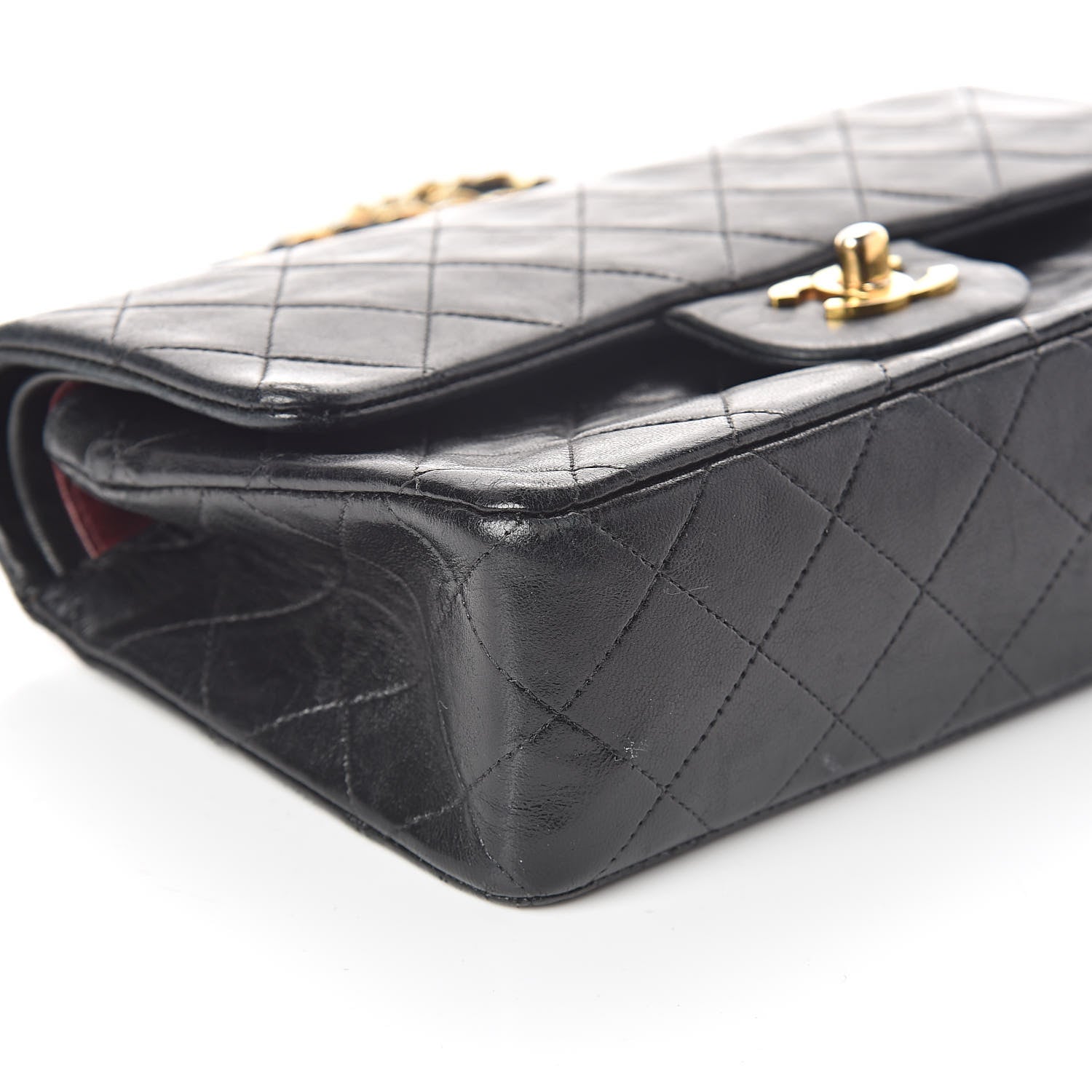 Chanel Lambskin Quilted Medium Double Flap Black 10 of 14