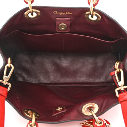 Christian Dior Calfskin Medium Diorissimo Tote Red 6 of 19