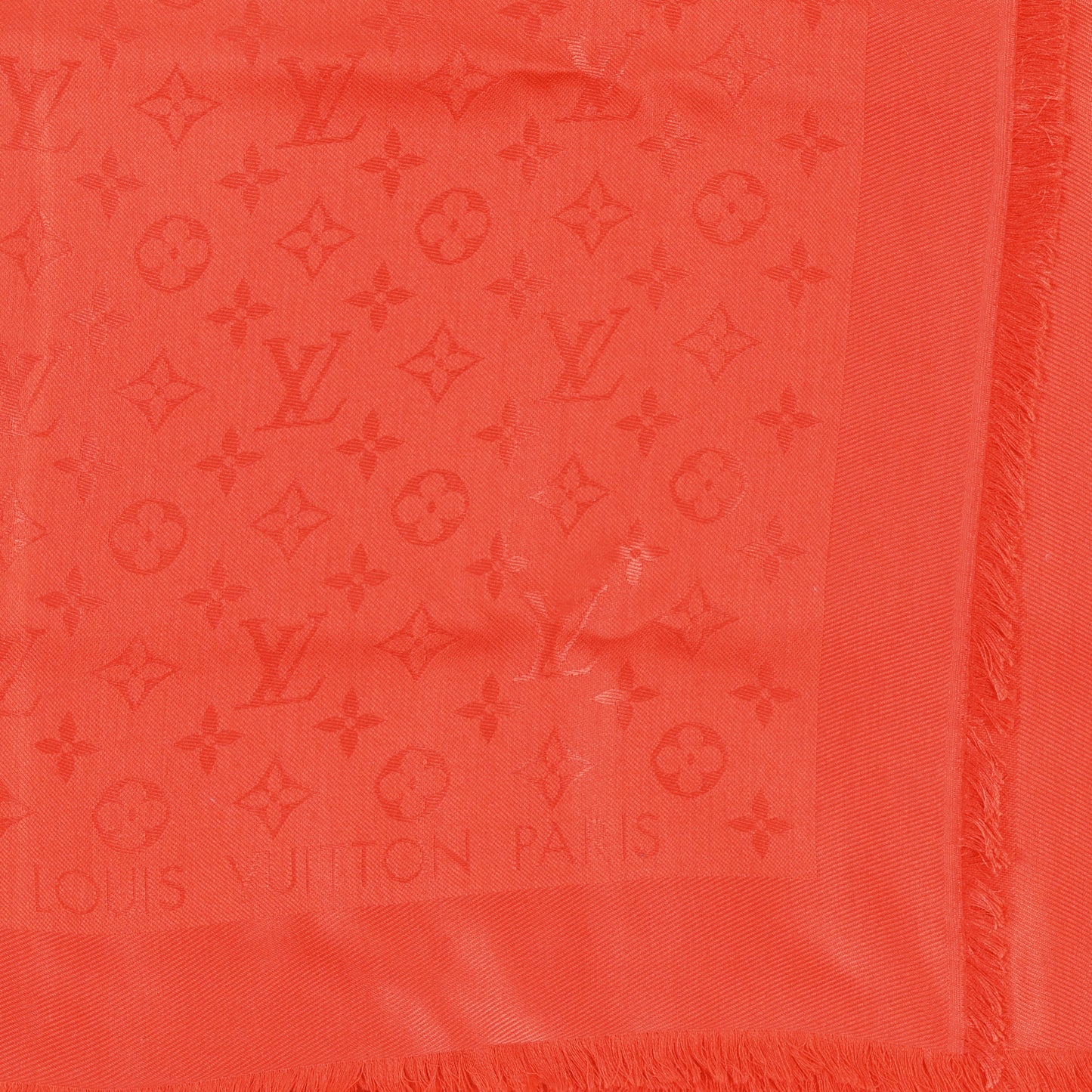 Silk Wool Monogram Shawl Pomme D'Amour