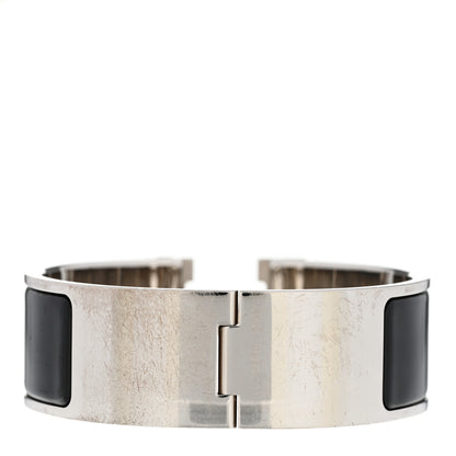 Hermes Enamel Wide Clic Clac H Bracelet GM Black 3 of 5
