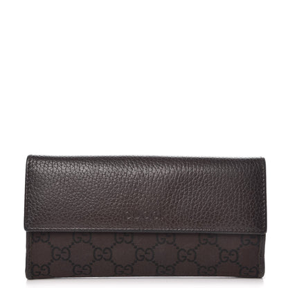 Gucci Canvas Monogram Calfskin Continental Wallet Brown 1 of 13