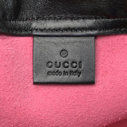 Gucci Grained Calfskin Logo Drawstring Backpack Box Pink Green Black 7 of 12
