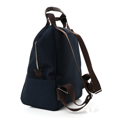Hermes Toile Groom School Backpack Bleu Navy Feu 3 of 9
