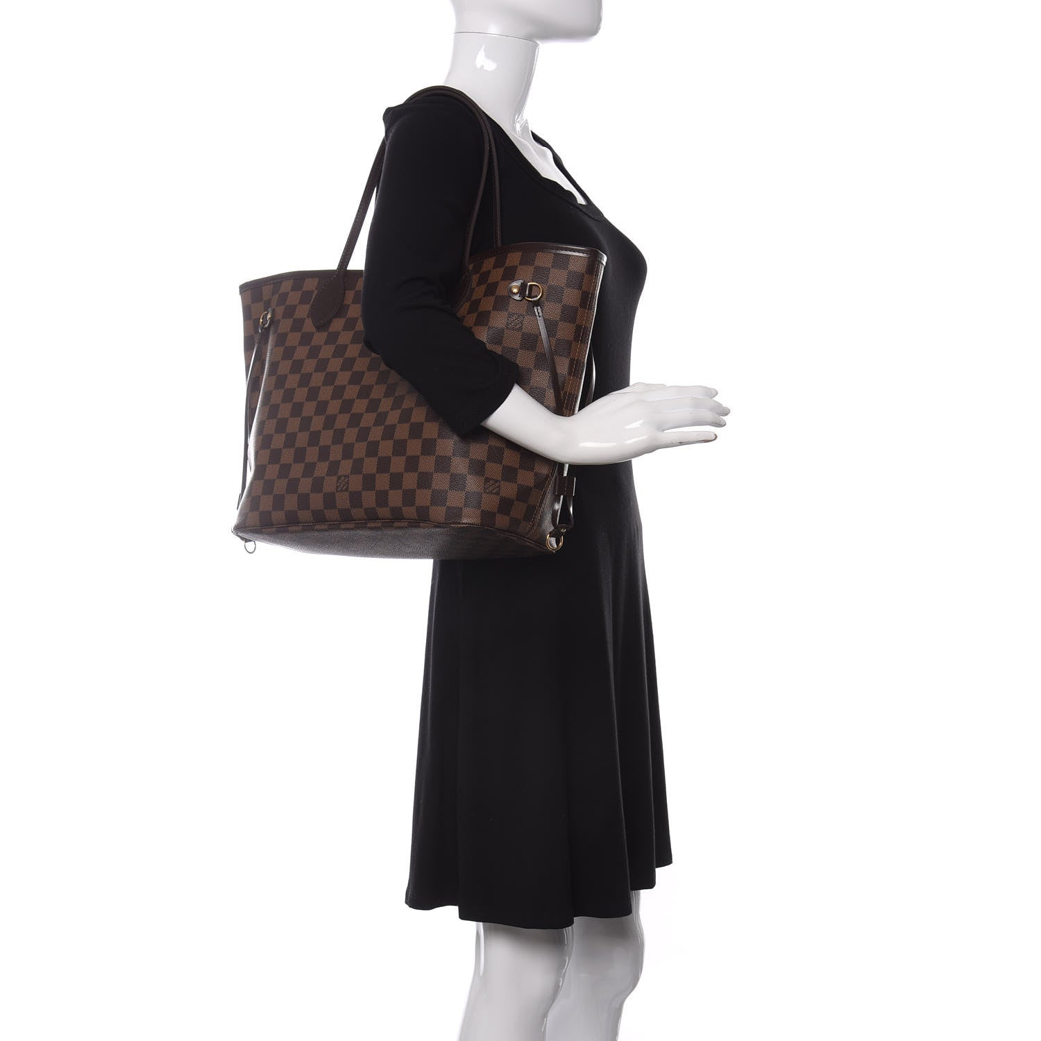 Louis Vuitton Damier Ebene Neo Neverfull MM Rose Ballerine 2 of 10