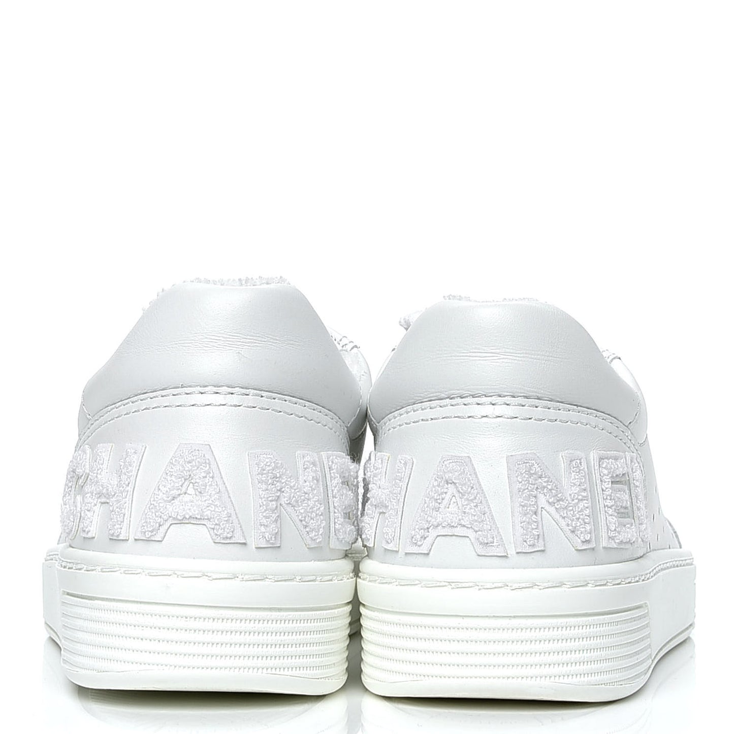 Calfskin Womens Logo Sneakers 35 White