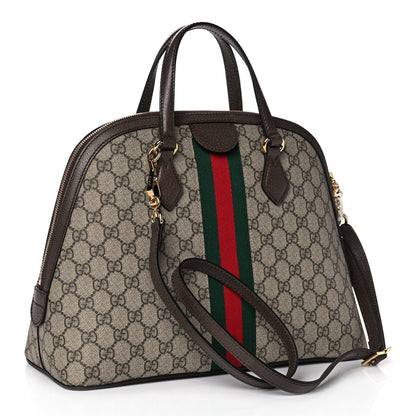 Gucci GG Supreme Monogram Web Medium Ophidia Top Handle Dome Bag Brown 3 of 11