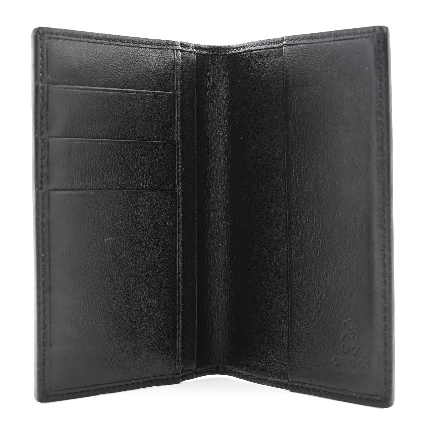 GG Crystal Monogram Passport Holder Black