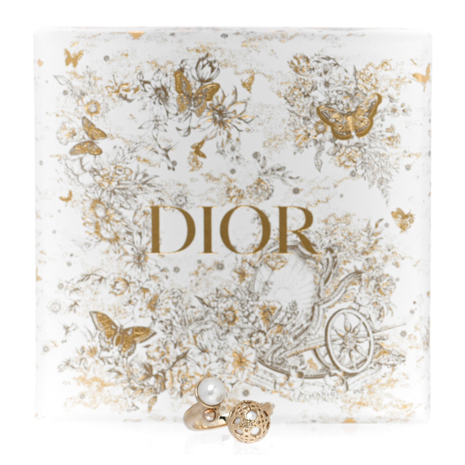 Christian Dior Pearl Secret Cannage Ring S Gold 4 of 4
