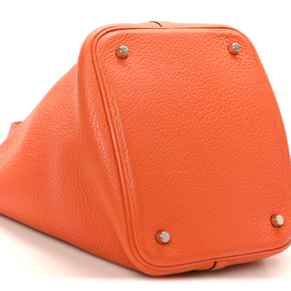 Hermes Taurillon Clemence Picotin Lock 22 MM Orange 9 of 10