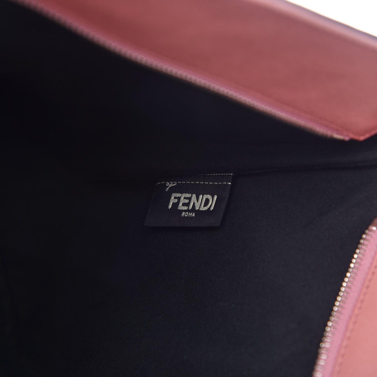 Fendi Vitello Elite Flowerland Medium Roll Tote Black 7 of 9