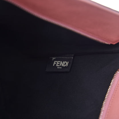 Fendi Vitello Elite Flowerland Medium Roll Tote Black 7 of 9