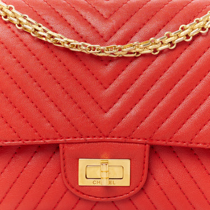 Chanel Sheepskin Chevron Quilted 2.55 Reissue 225 Flap Red 8 of 10