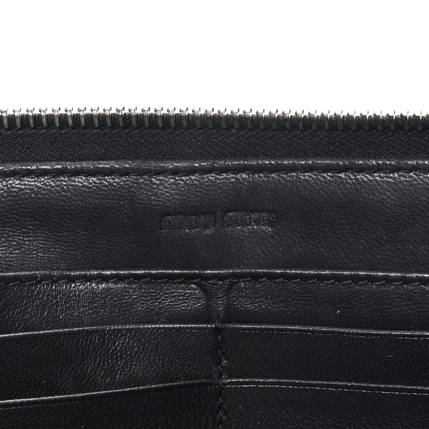 Nappa Metal Studded Zip Around Wallet Black