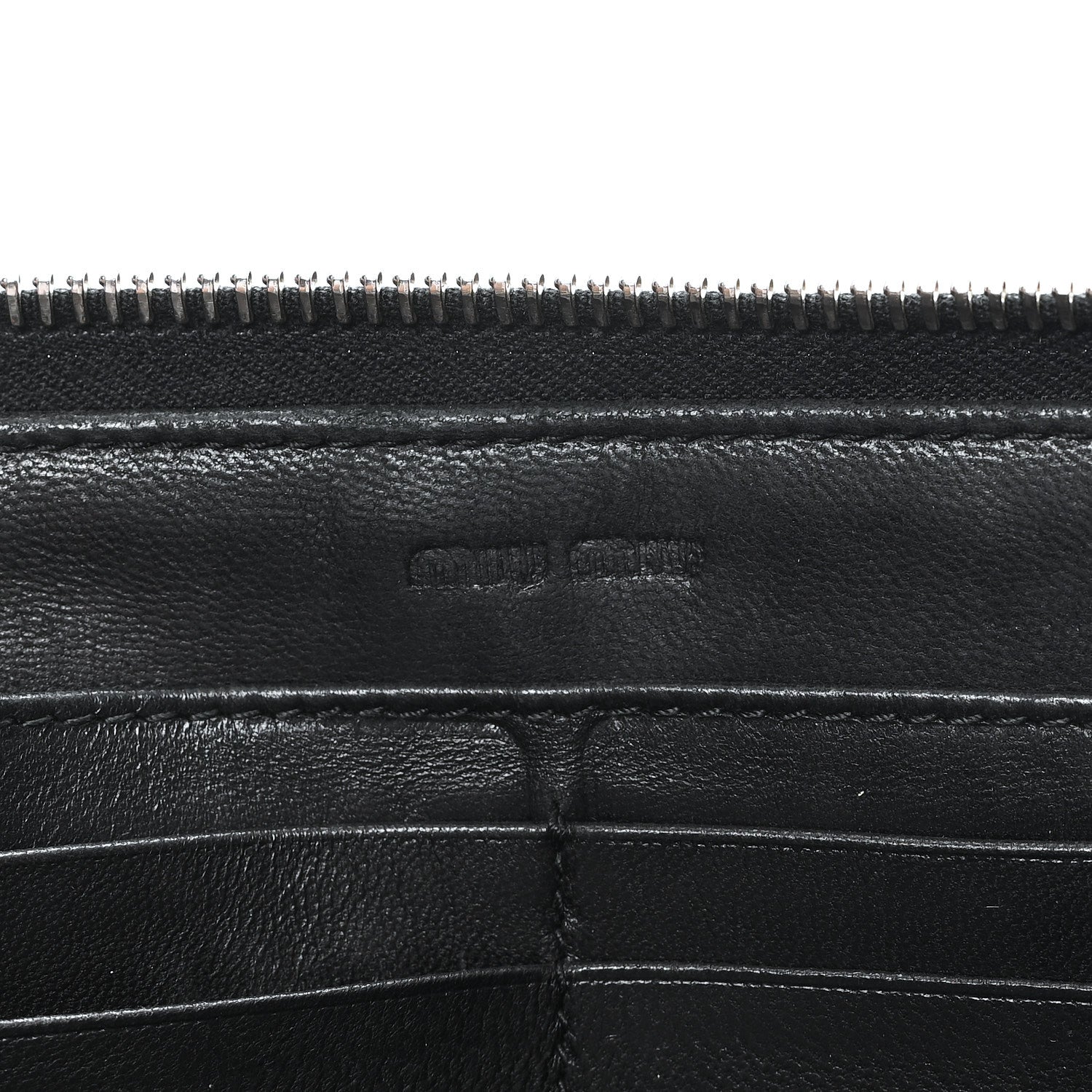 Miu Miu Nappa Metal Studded Zip Around Wallet Black 6 of 7