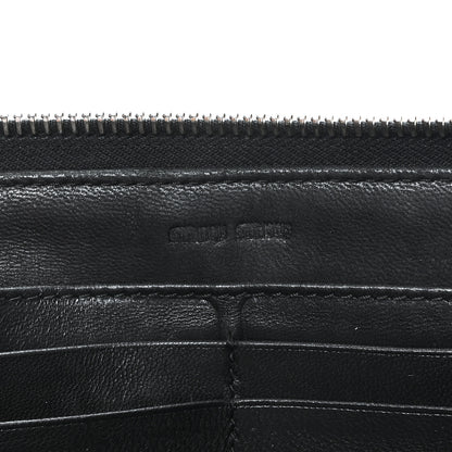 Miu Miu Nappa Metal Studded Zip Around Wallet Black 6 of 7
