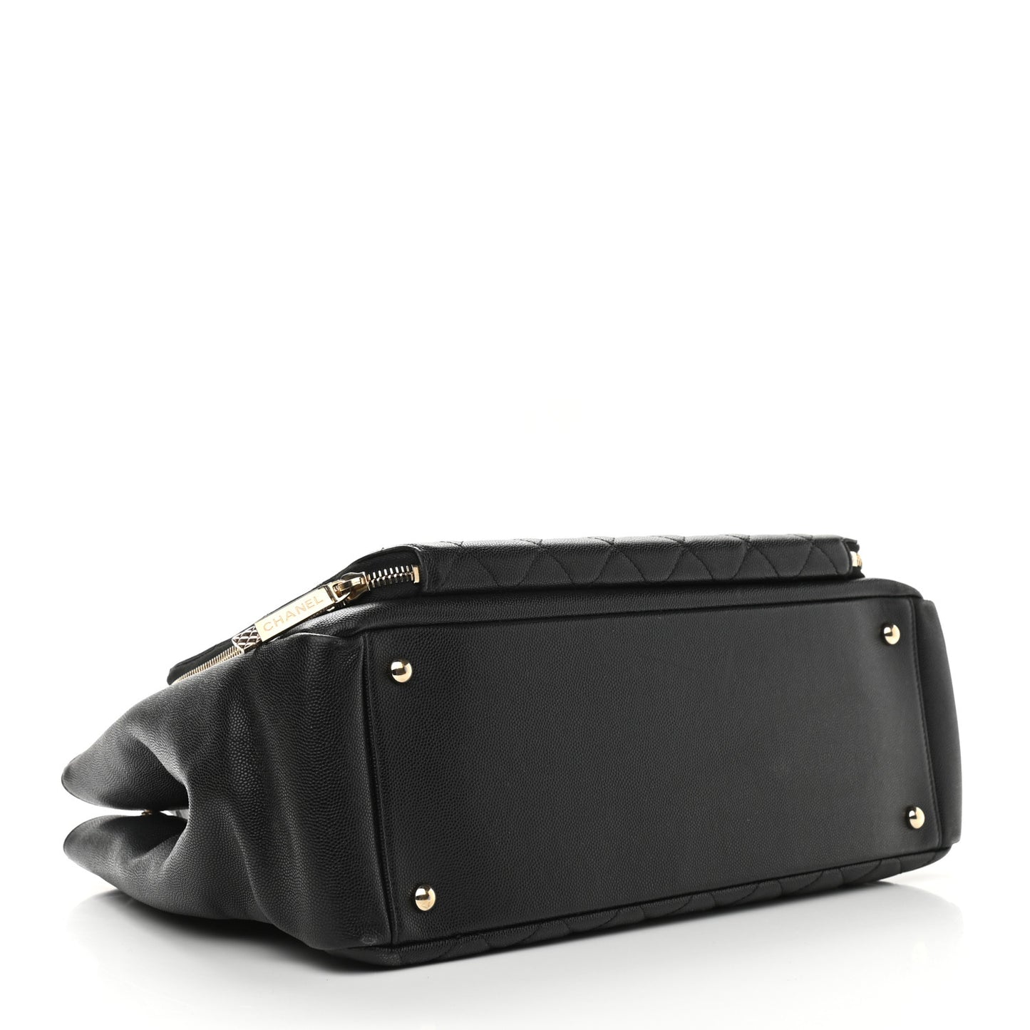 Caviar Quilted Large Business Affinity Shopping Bag Black