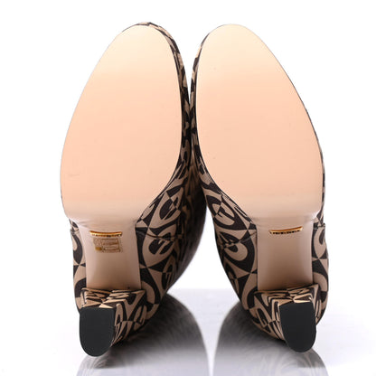 Gucci Fabric G Rhombus Print Platform Boots 37 Beige Cocoa 4 of 5