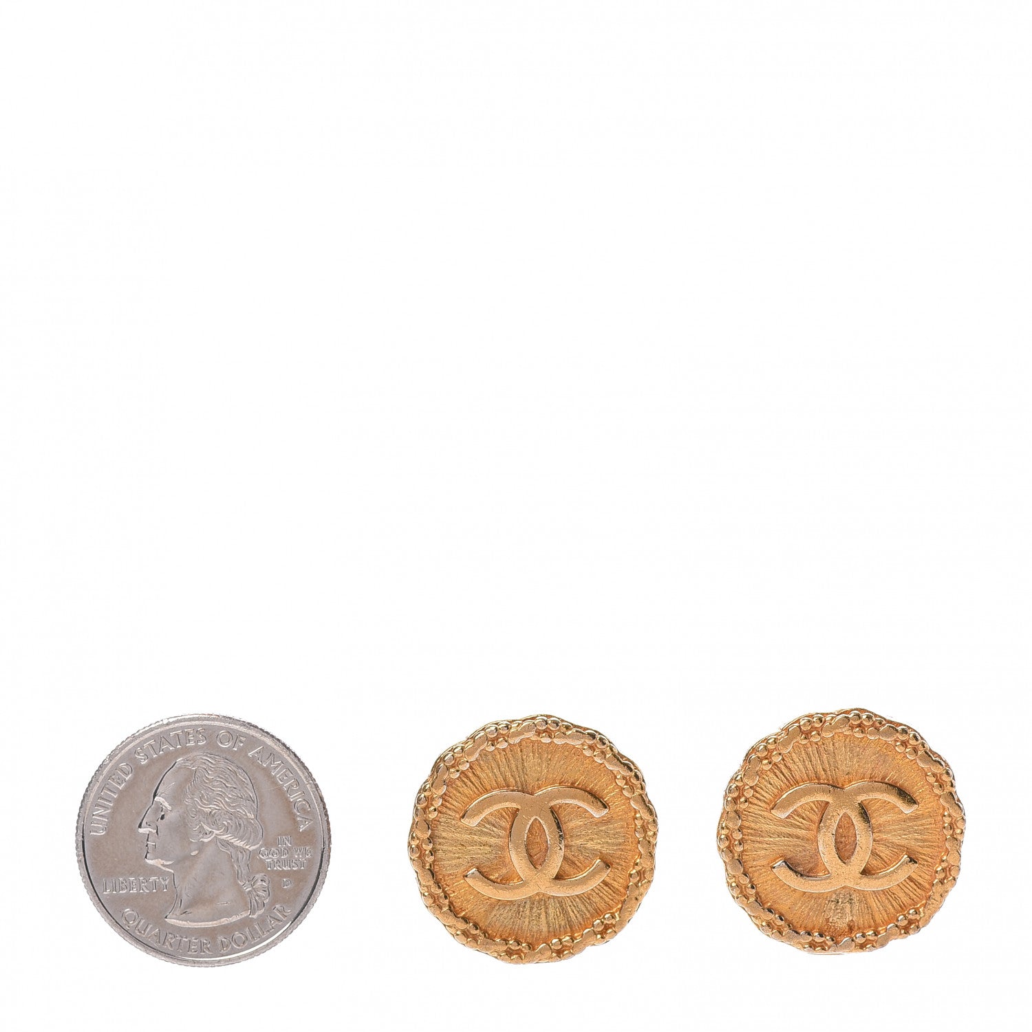 Chanel Round CC Clip On Earrings Gold 2 of 4