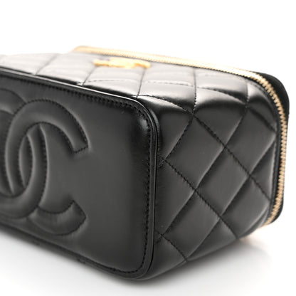 Chanel Lambskin Quilted Small Pillow Crush Vanity Case With Chain Black 10 of 11