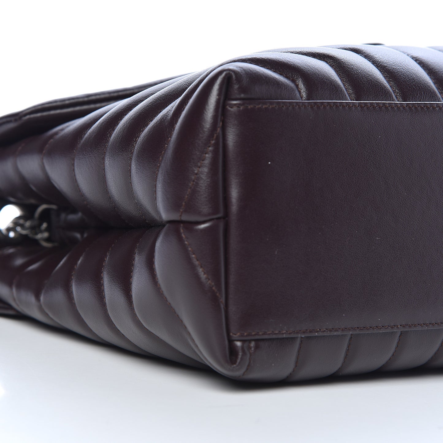 Calfskin Y Quilted Monogram Medium Loulou Chain Satchel Amaranto