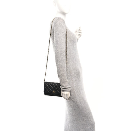 Chanel Caviar Quilted CC Turnlock Wallet On Chain WOC Black 3 of 12