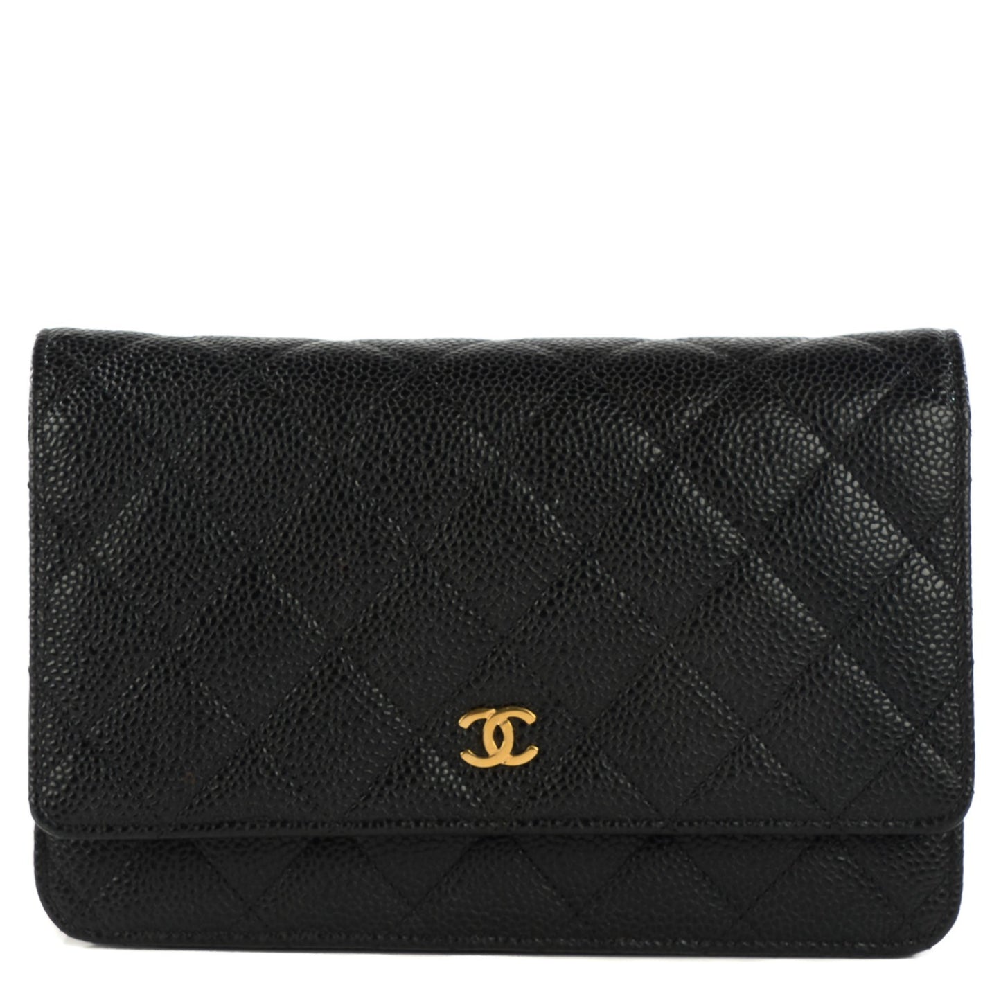 Caviar Quilted Wallet On Chain WOC Black