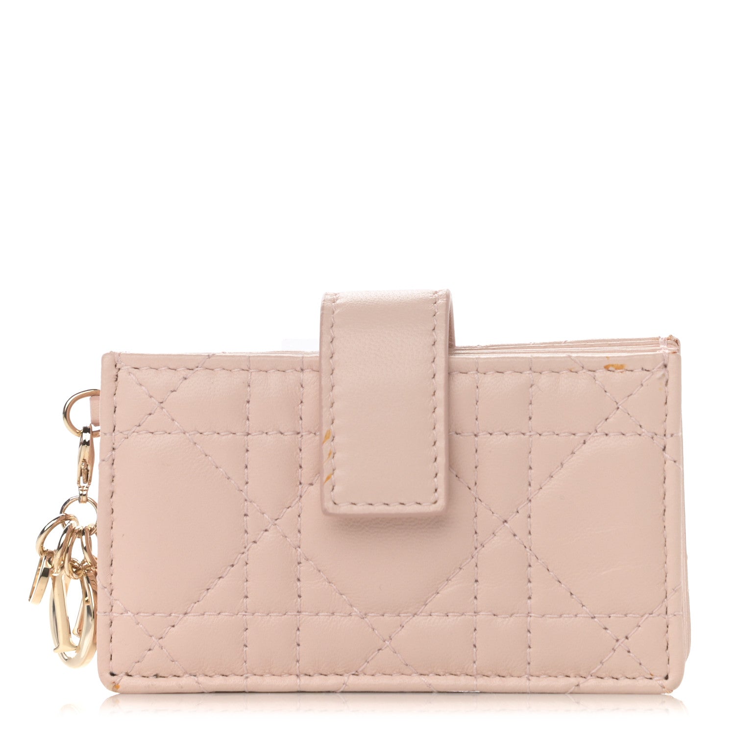 Christian Dior Lambskin Cannage Lady Dior 5-Gusset Card Holder Light Pink 1 of 11