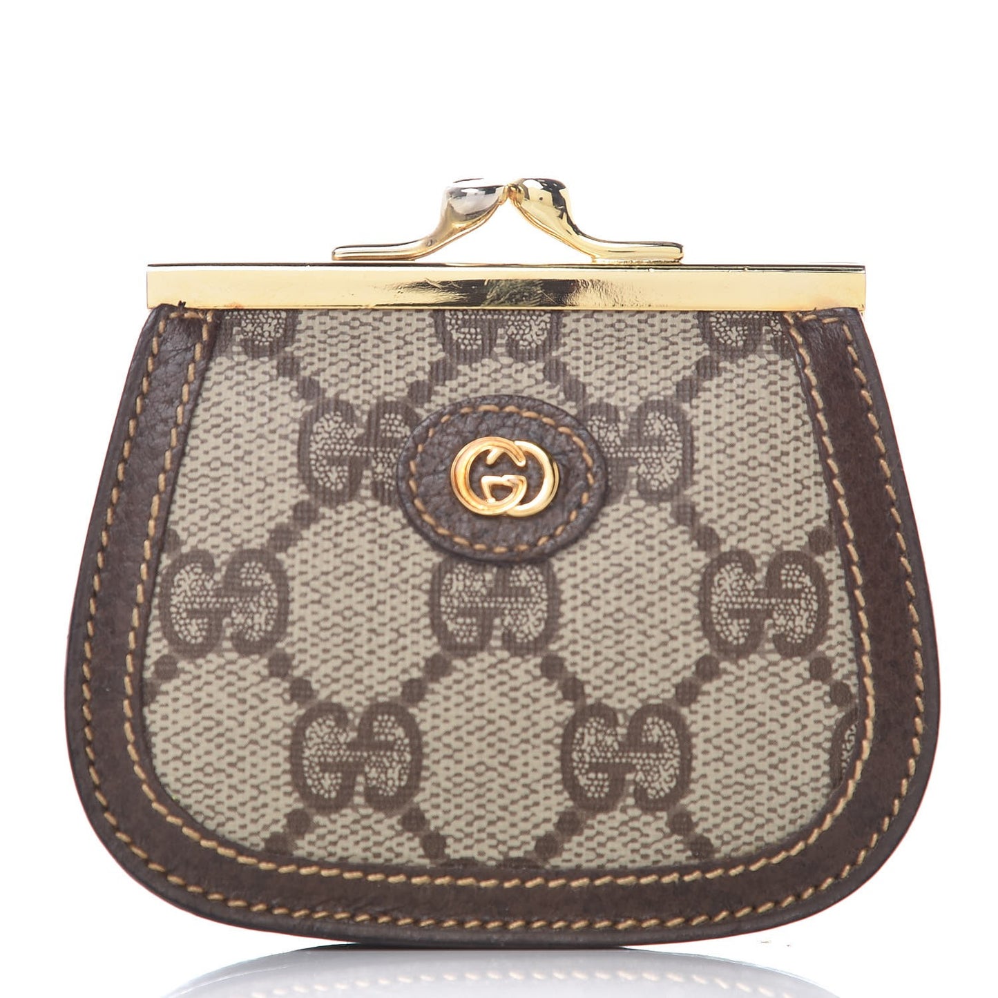 GG Supreme Monogram Coin Purse Brown