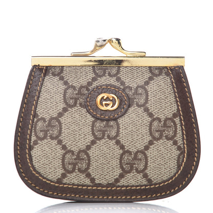 Gucci GG Supreme Monogram Coin Purse Brown 1 of 5