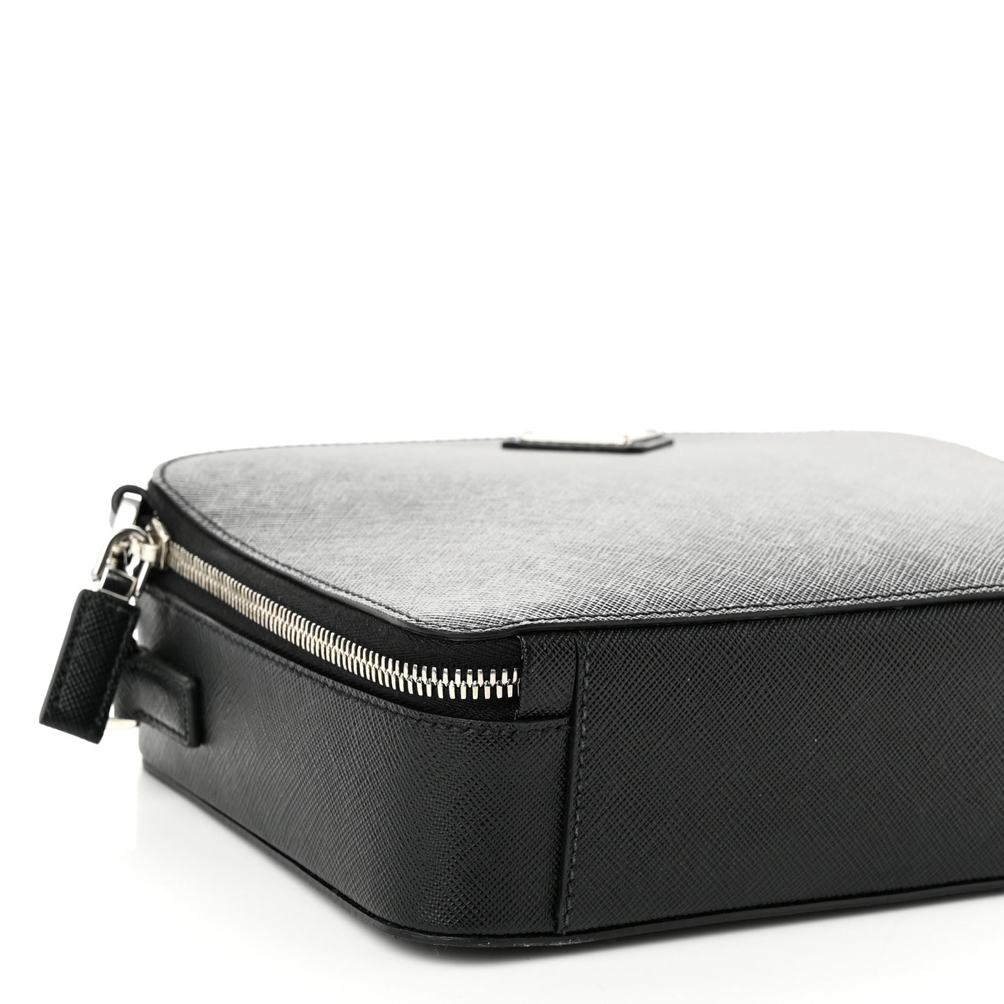 Saffiano Travel Medium Brique Crossbody Bag Black