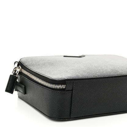 Prada Saffiano Travel Medium Brique Crossbody Bag Black 8 of 9